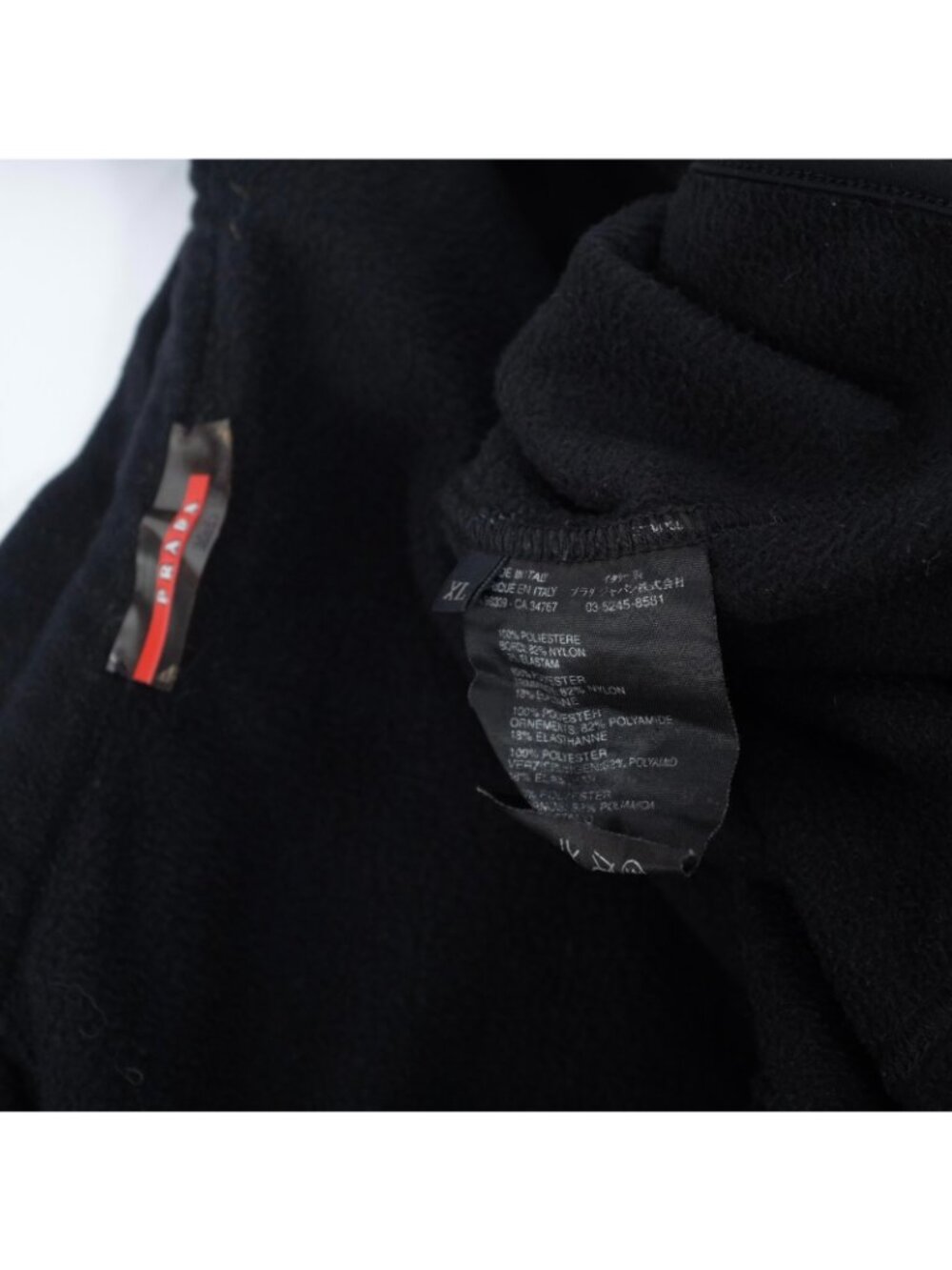 Y2K Prada Sport sz XL jacket fleece black zip front - Picture 2 of 11